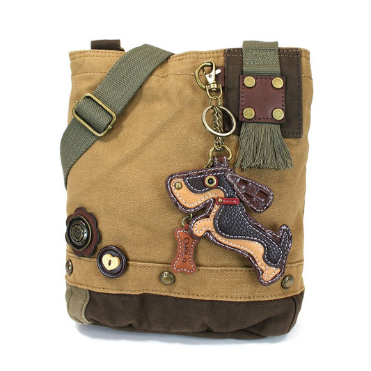 CHALA Patch Crossbody Bag Weiner Dog Dachshund Multi-color (Brown) Fashion CHALA