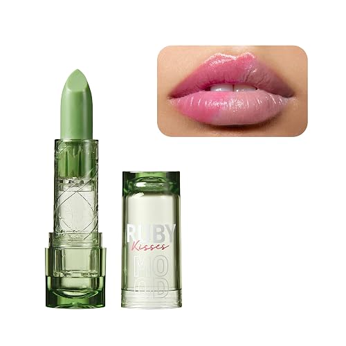 Ruby Kisses Staining Mood Lipstick, pH Color Changing Lip Balm Tint, Lightweight Hydrating Formula with Coconut Oil, Temperature-Reactive Long Lasting