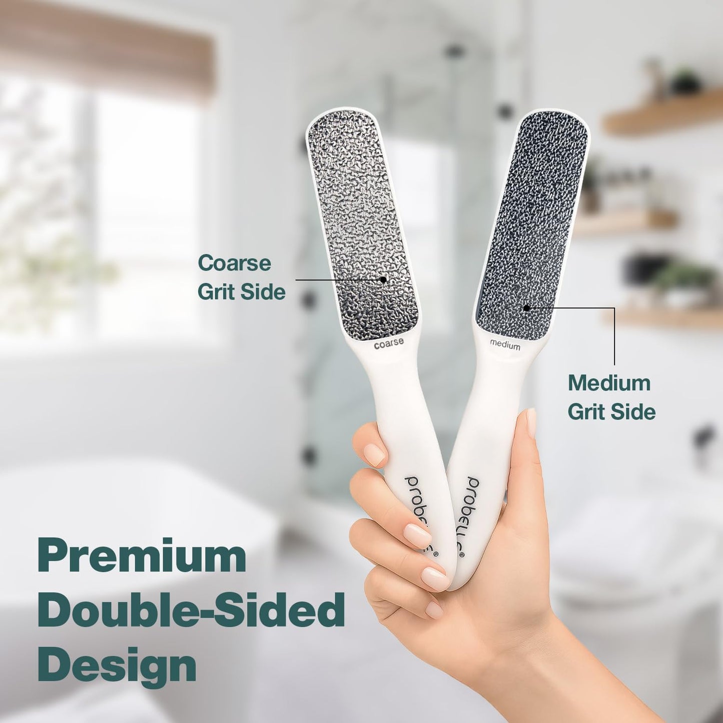 Probelle Double Sided Multidirectional Nickel Foot File Callus Remover - Immediately Reduces calluses and Corns to Powder for Instant Results, Safe