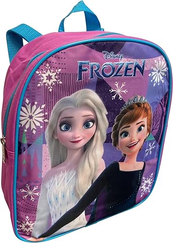 Ruz Frozen Anna And Elsa Toddler Girl 12 Inch Mini Backpack (Pink-Blue)