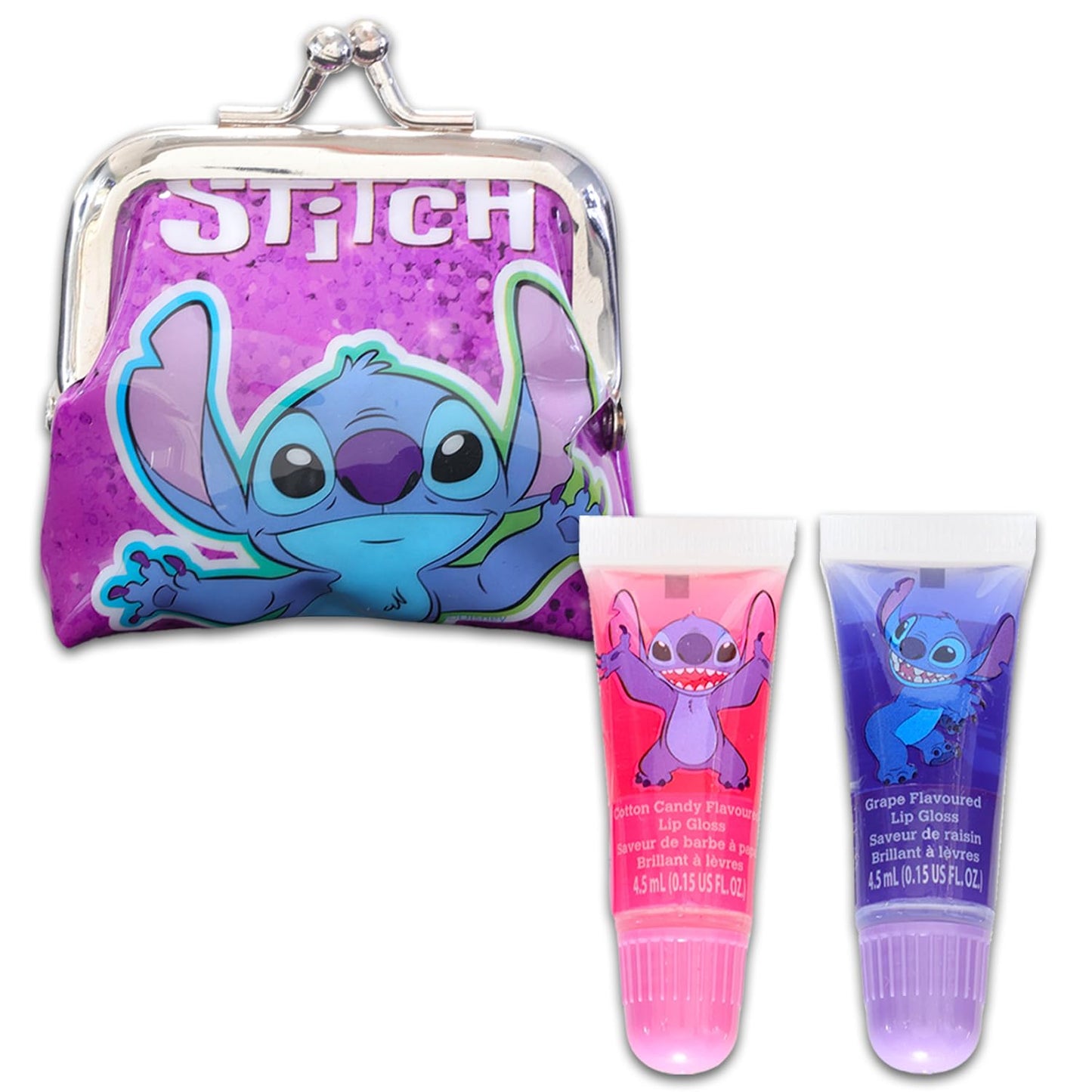 Stitch Lip Gloss Tubes - Bundle with 2 Lilo & Stitch Lip Gloss in Assorted Flavors for Party Favors Plus Coin Purse, Stickers, More | Lilo & Stitch