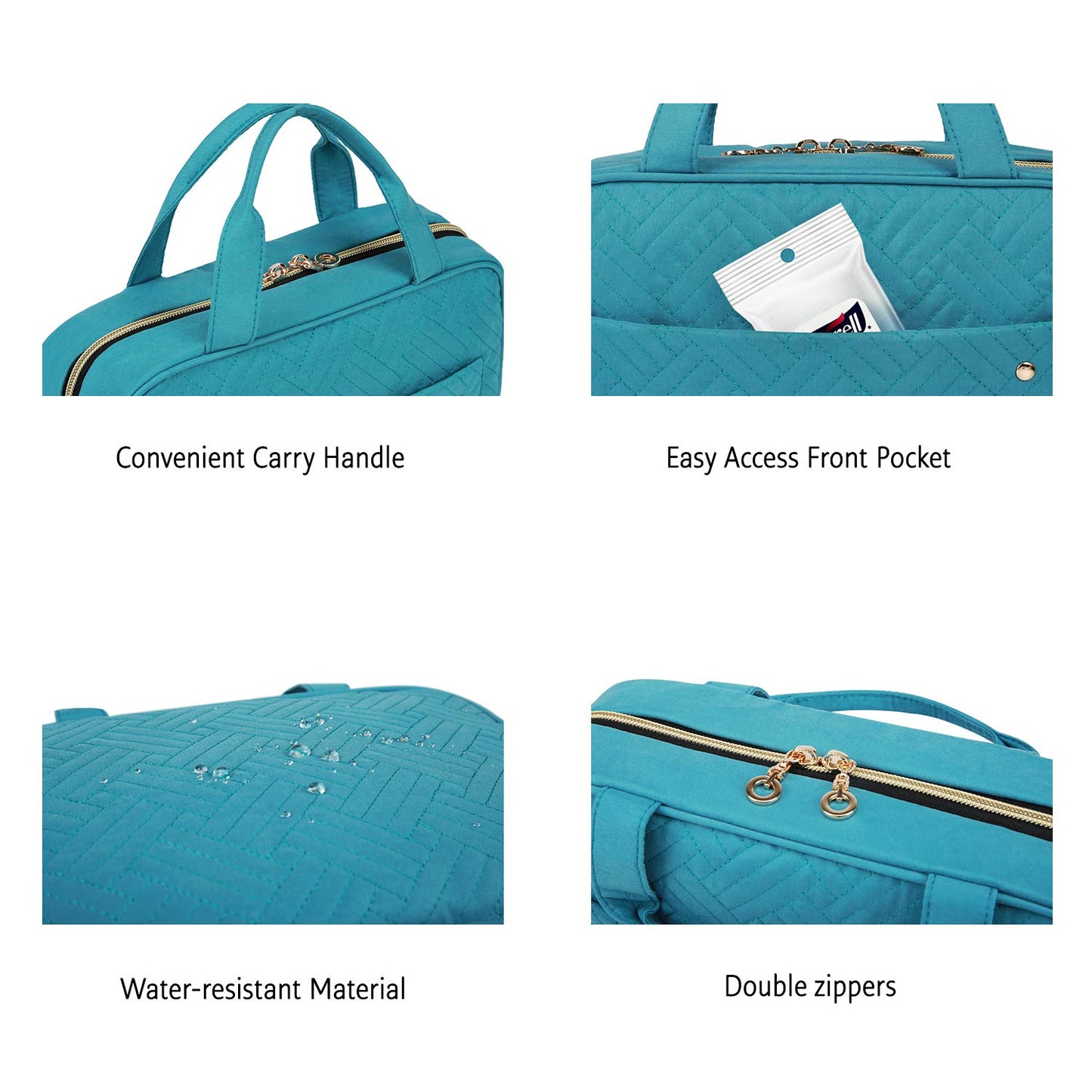 BAGSMART Toiletry Bag Travel Bag with hanging hook, Water-resistant Makeup Cosmetic Bag Travel Organizer for Accessories, Shampoo, Full Sized Beauty and Personal Care BAGSMART