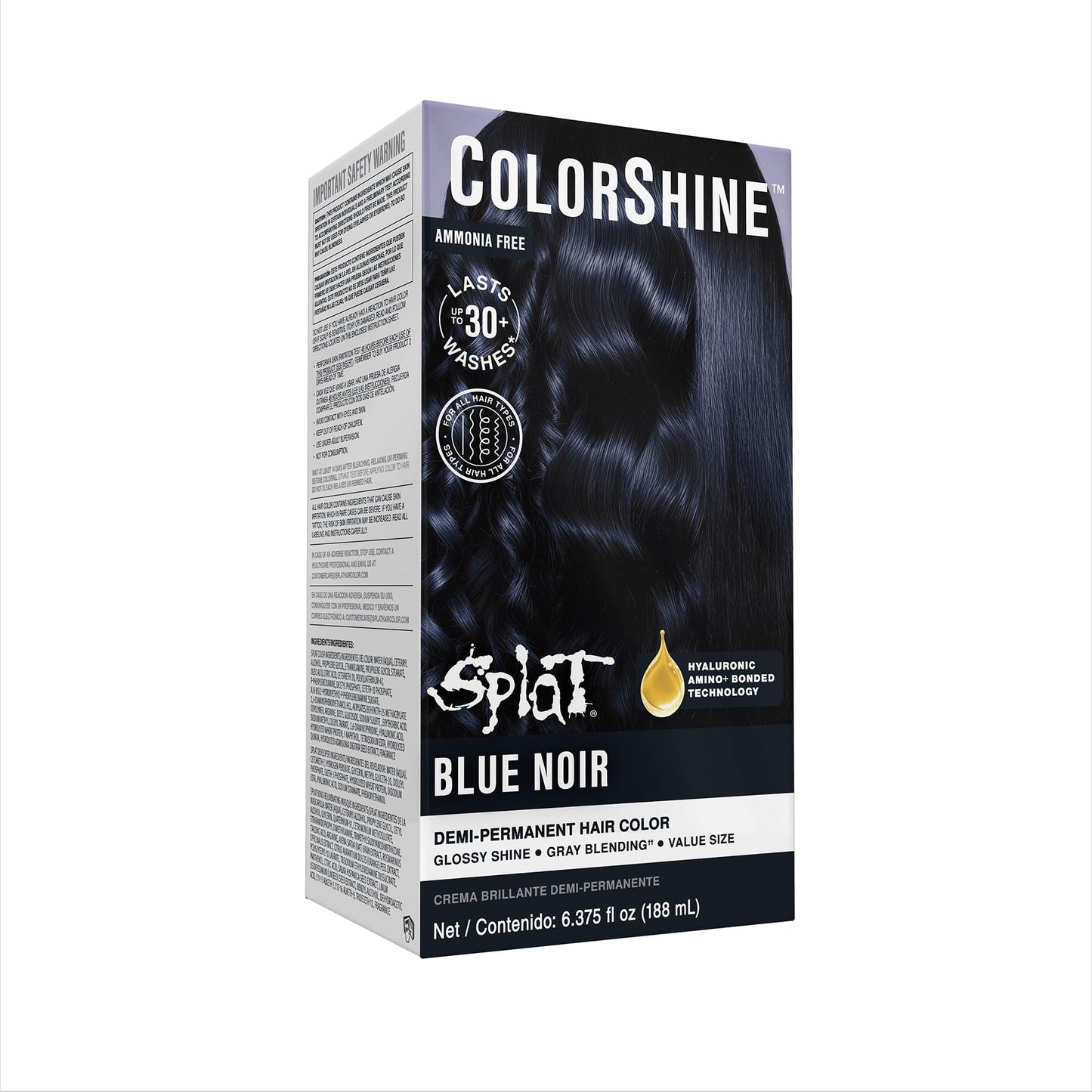 Splat ColorShine Demi-Permanent Hair Color, Blue Noir