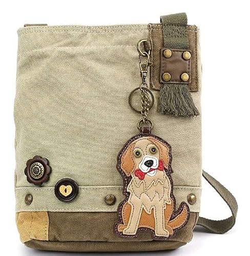 Chala Womens' Canvas Patch Crossbody Handbag"Golden Retriever" - Sand…
