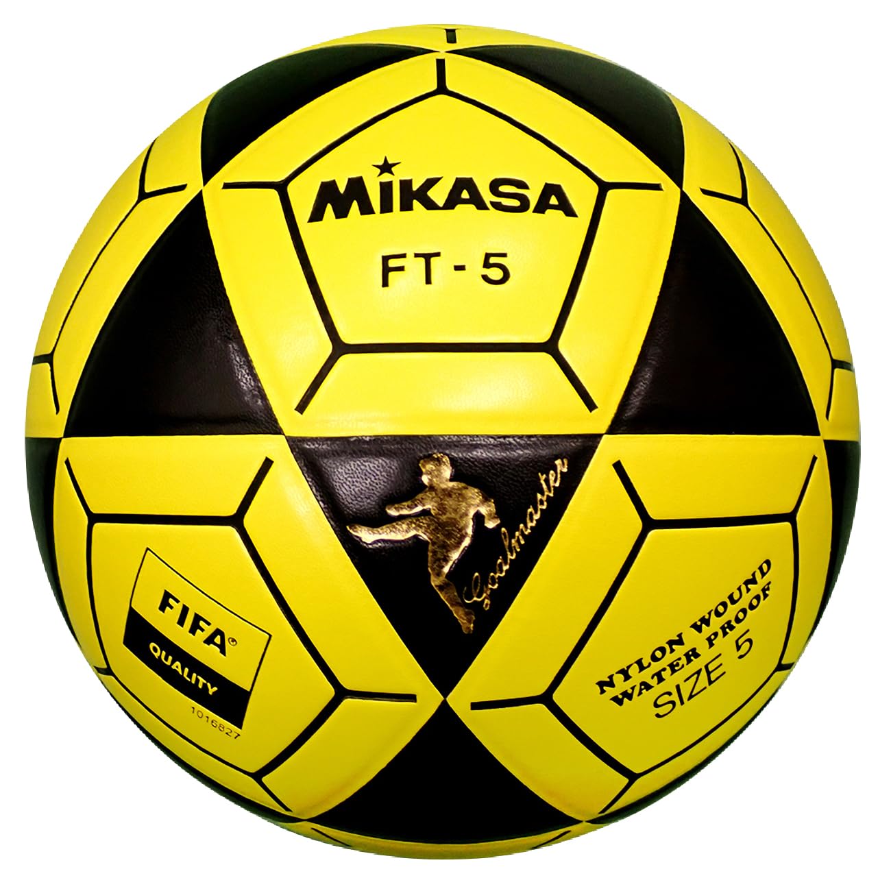Mikasa FT5A-BKY-BK Goal Master Soccer Ball, Black/Yellow, Size 5(FIFA Quality/Foot Volleyball)