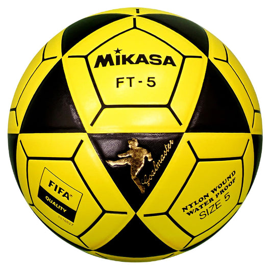 Mikasa FT5A-BKY-BK Goal Master Soccer Ball, Black/Yellow, Size 5(FIFA Quality/Foot Volleyball)