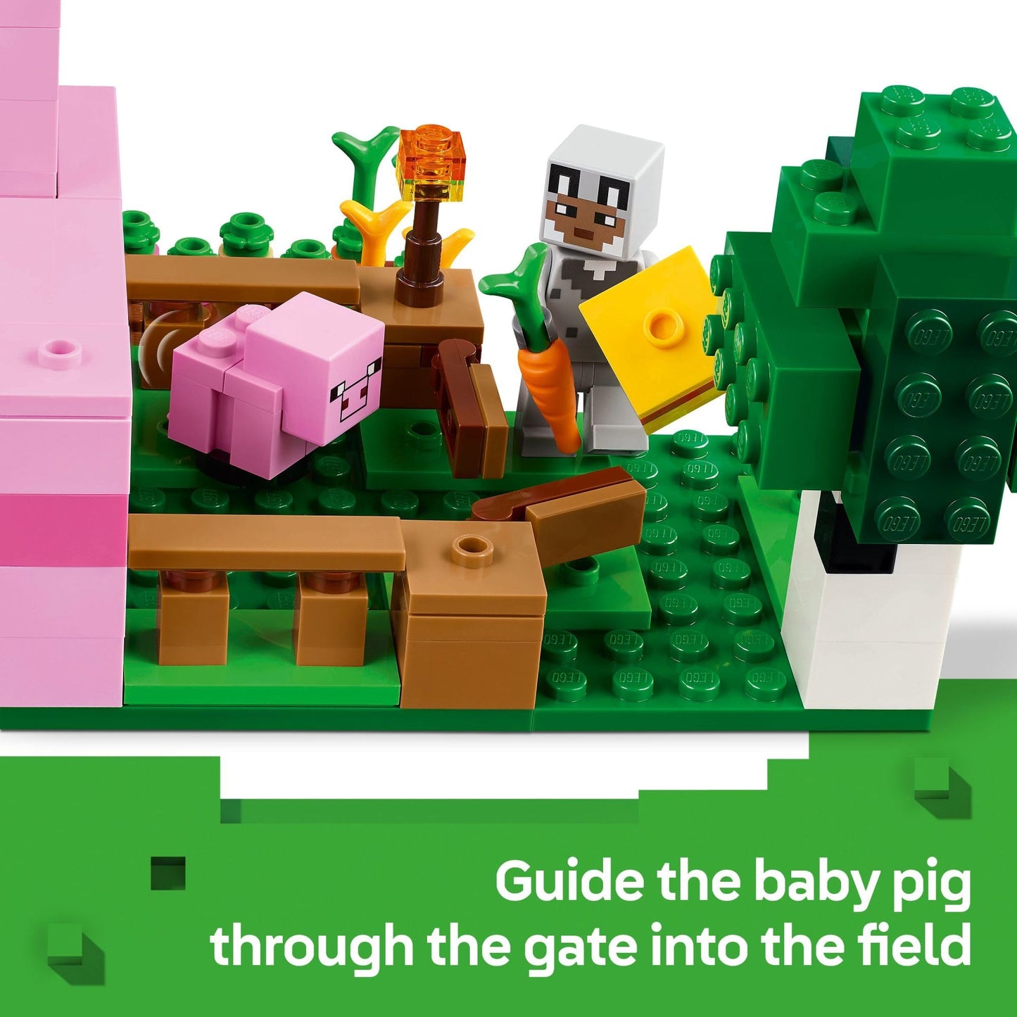 LEGO Minecraft The Baby Pig House 21268, Building Toy with 2 Minifigures for Pretend Play, Fun Gift for Kids, Boys & Girls Ages 7+