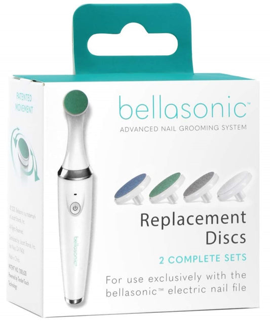 Replacement Discs for Bellasonic 4-in-1 Rechargeable Electric Nail File Set with Unique Oscillating Head - Shape, Smooth, Buff & Shine Nails | Remove