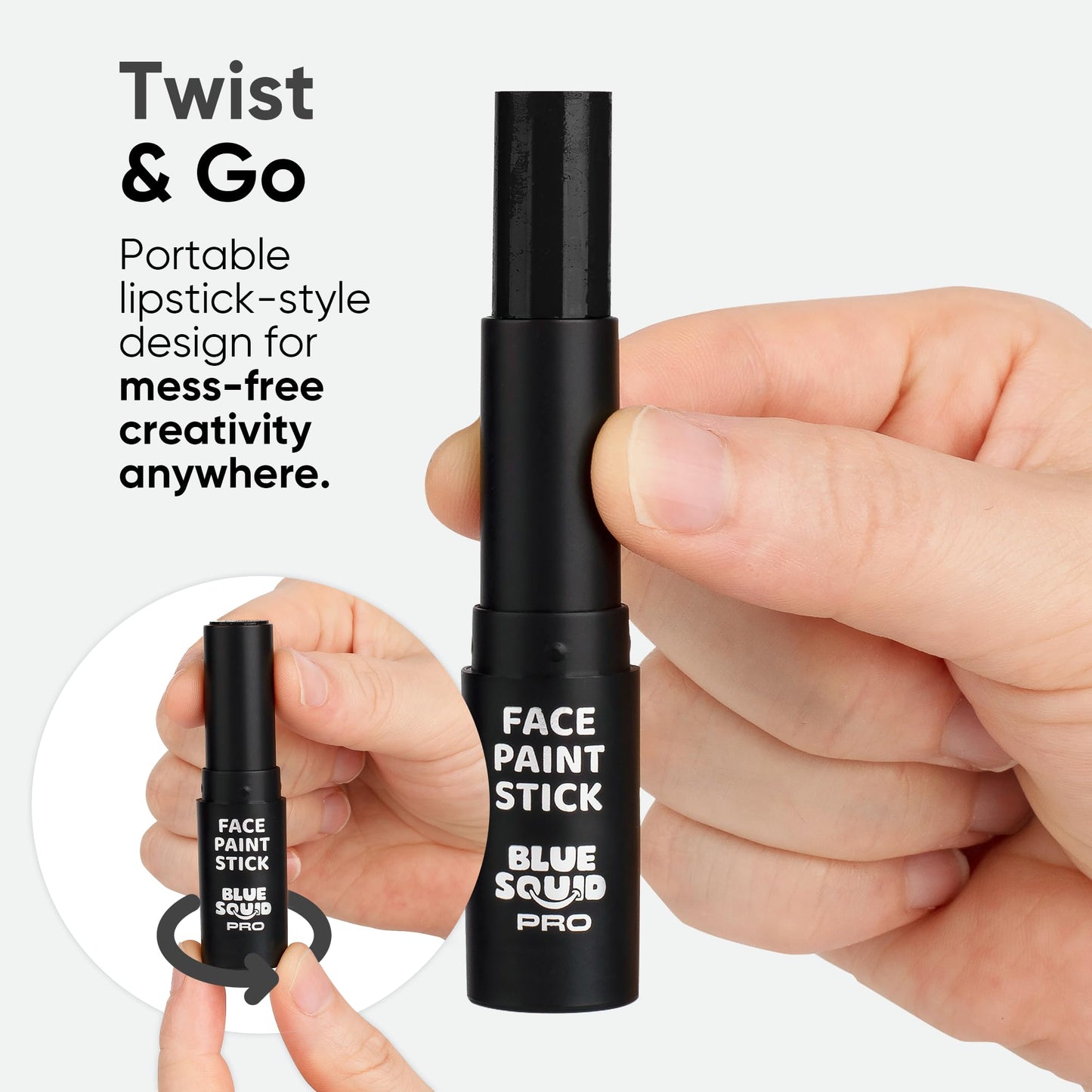 Blue Squid PRO Black and White Face Paint Stick - Waterproof Body Paint For Adults & Kids Eye Black Baseball, Eyeblack Softball -Hypoallergenic Beauty and Personal Care Blue Squid