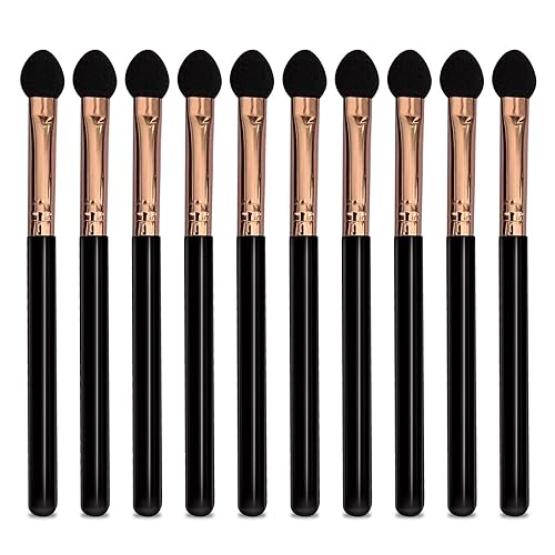 Professional Eyeshadow Applicators Sponge tip Reusable UorPoto 10Pcs Women Blendable Round Foam Makeup Eyeshadow Brush Applicator Set Washable