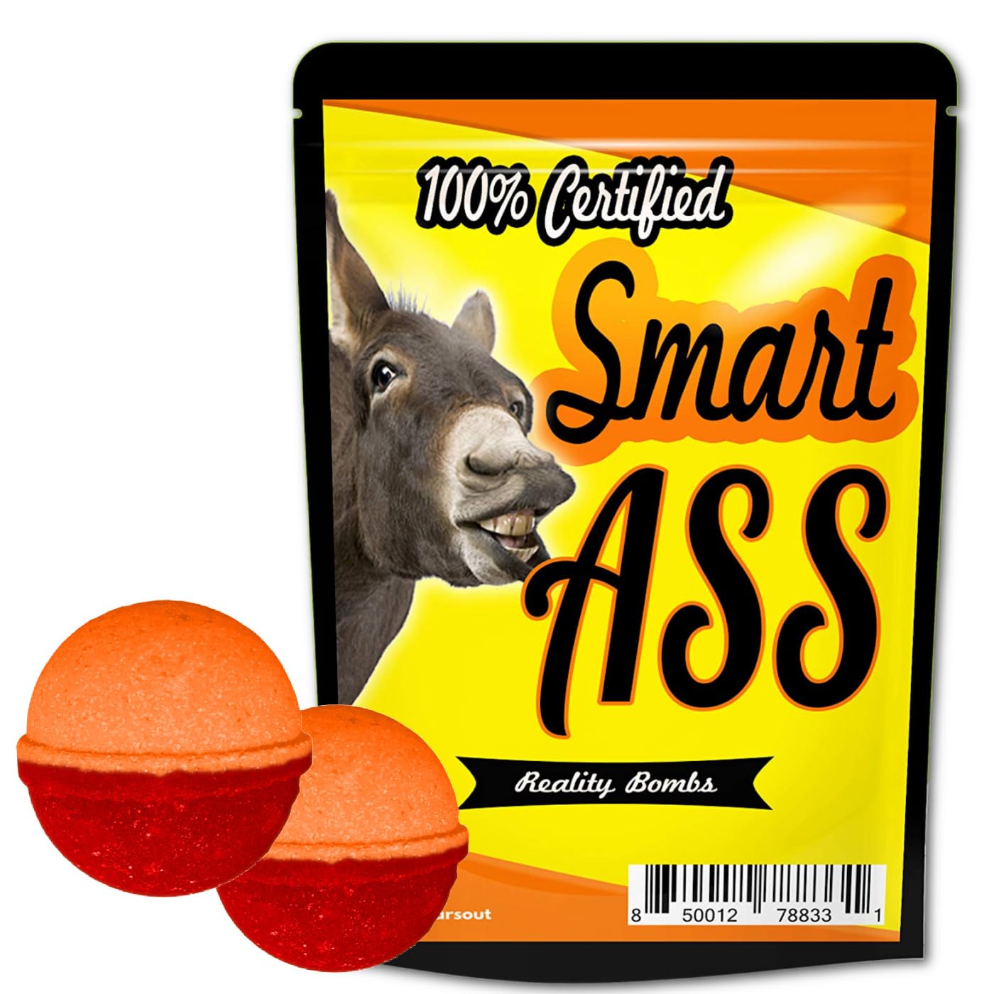 Certified Smart Ass Bath Bombs - XL Black and Red Fizzers for Adults - Handcrafted, Made in America, 2 Count