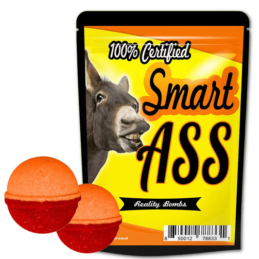 Certified Smart Ass Bath Bombs - XL Black and Red Fizzers for Adults - Handcrafted, Made in America, 2 Count
