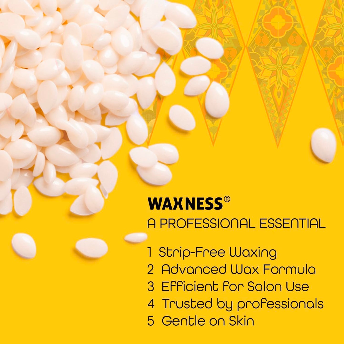 Waxness Russian Pearl Hard Wax Beads 1 lb (453 g) - Rosin-Free Stripless Hard Wax with Creamy Texture and Skin Visibility, Professional Use - Made in Beauty and Personal Care Wax Necessities