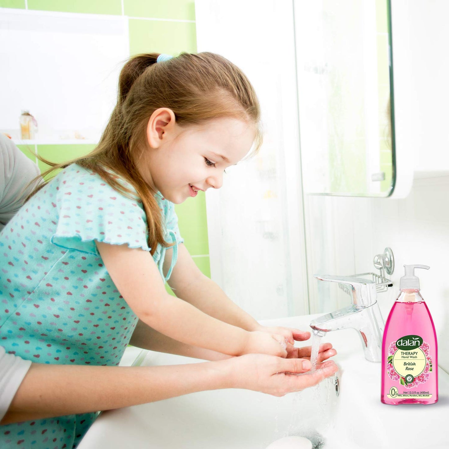 Dalan Therapy British Rose Ultra Moisturizing Liquid Hand Soap for Normal and Dry Hands Fresh Clean and Soft Feeling (13.5 Fl Oz / 400 mL (Pack of 1))