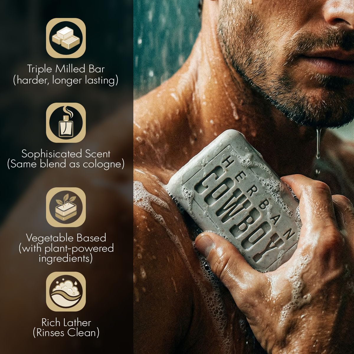 Herban Cowboy Dusk Body Soap with Hints of Lemon, Lavender, and Patchouli (6 Pack, Dusk)