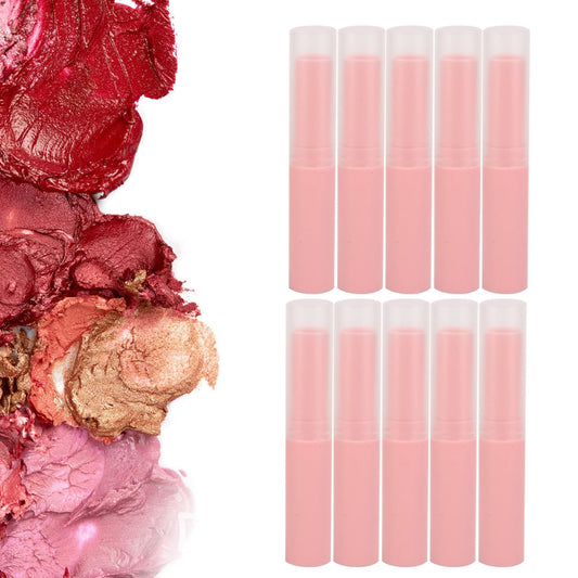 Milltrip 10pcs Empty Lip Balm Tube Lip Gloss Container DIY Lipstick Making Accessory for DIY Cosmetic (07# lipstick tube [pink]) Beauty and Personal Care Milltrip