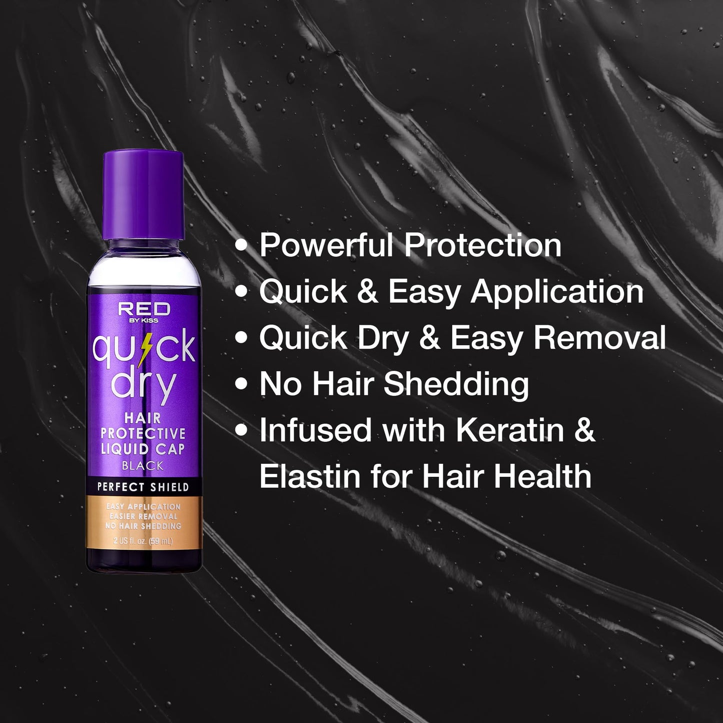Red by Kiss Quick Dry Hair Protective Liquid Cap, Strong Lightweight Protection from Weaves Glue Damage, Fast Application, Quick Drying, & Easy