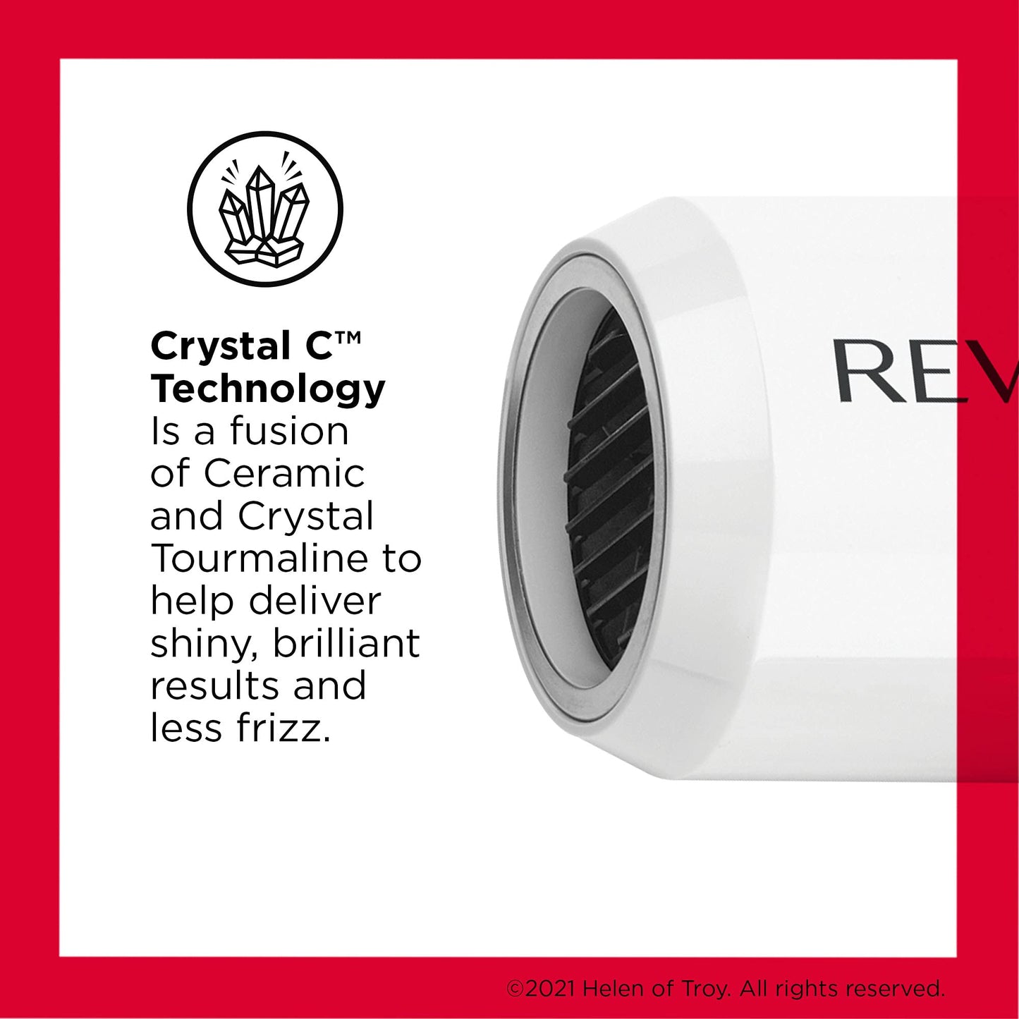 Revlon Crystal C + Ceramic Compact Hair Dryer | Long-Lasting Shine and Less Frizz