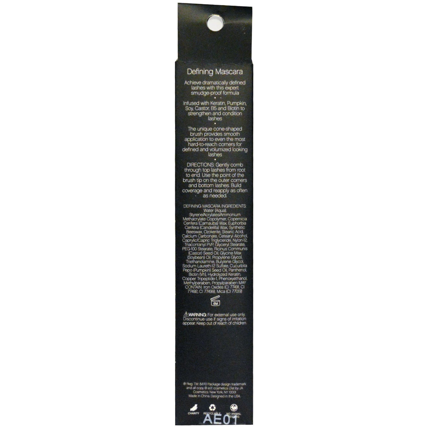 e.l.f. Defining Mascara, Blackest Black, 0.24 Ounce