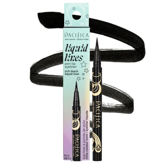 Pacifica Black Liquid Eyeliner Pen - Liquid Line - Felt tip, Smudge Proof Eyeliner - Water Resistant Gel Makeup Eye Liner - Matte Fine Tip Clean…