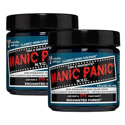 MANIC PANIC Classic Enchanted Forest Semi Permanent Hair Color - Deep Teal Green Hair Dye for Women & Men That Lasts 4-6 Weeks - Vegan, Ammonia