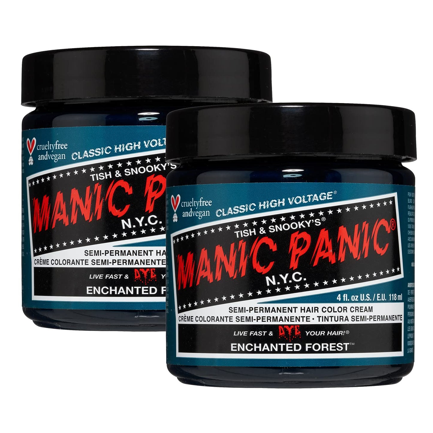 MANIC PANIC Classic Enchanted Forest Semi Permanent Hair Color - Deep Teal Green Hair Dye for Women & Men That Lasts 4-6 Weeks - Vegan, Ammonia