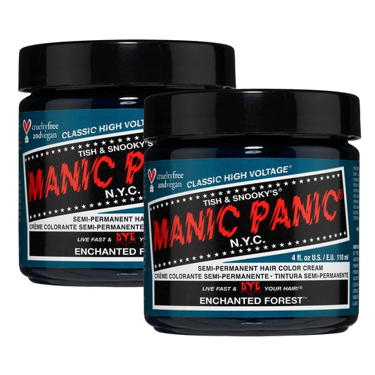 MANIC PANIC Classic Enchanted Forest Semi Permanent Hair Color - Deep Teal Green Hair Dye for Women & Men That Lasts 4-6 Weeks - Vegan, Ammonia