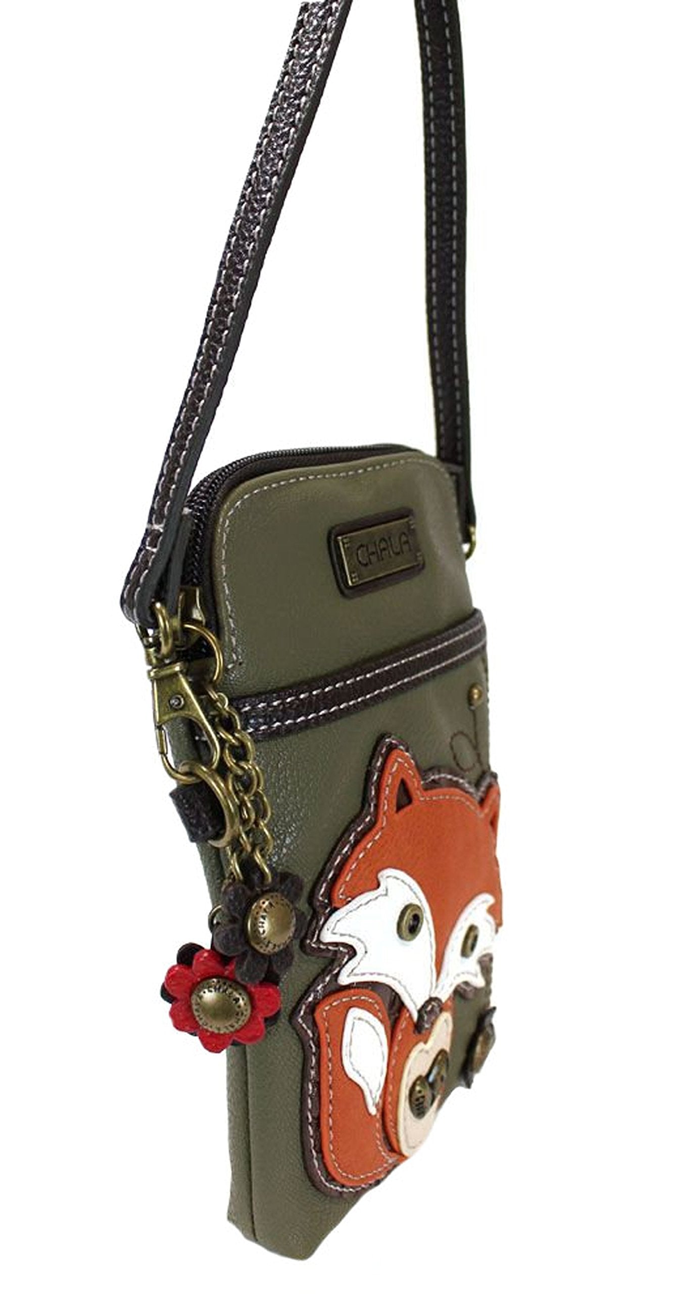 Chala Handbags Fox Cellphone Crossbody Handbag - Convertible Strap Fox Lovers