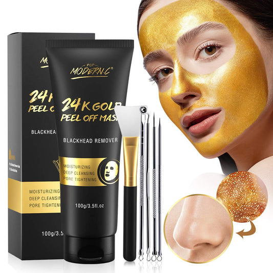 Blackhead Remover Mask, 24K Gold Peel Off Mask, Gold Facial Mask Anti-Aging, Deep Cleansing, Reduces Fine Lines? Wrinkles Great for All Skin,