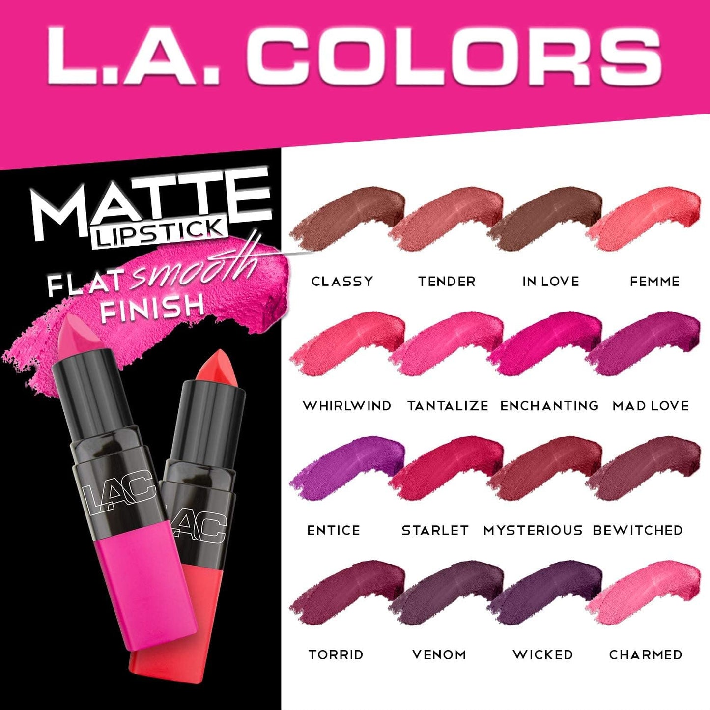 L.A. COLORS Matte Lipstick, Entice CML469