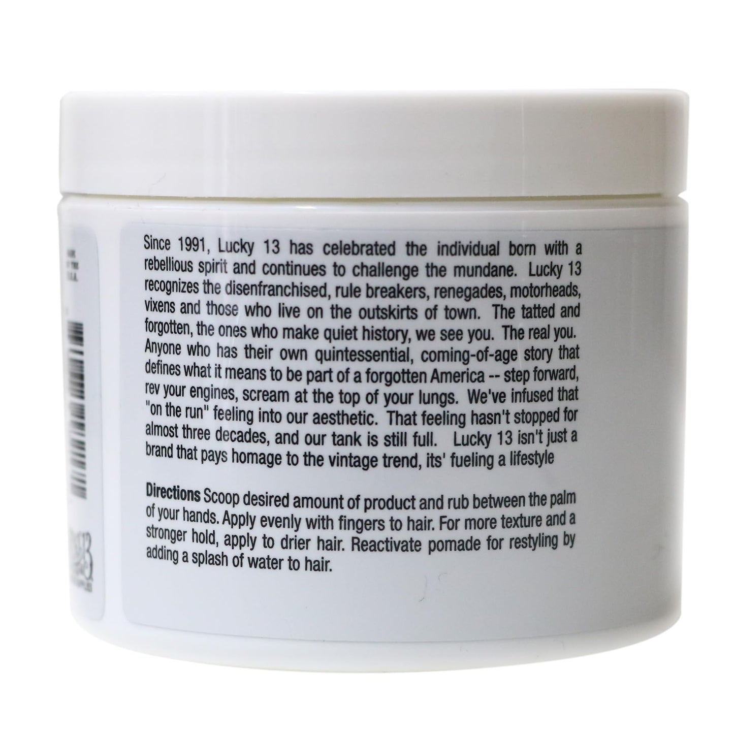 Lucky 13 Barber Supplies Matte Hair Pomade | Water-Based | High Hold | Matte Finish | Tobacco Vanilla Scent, 4oz