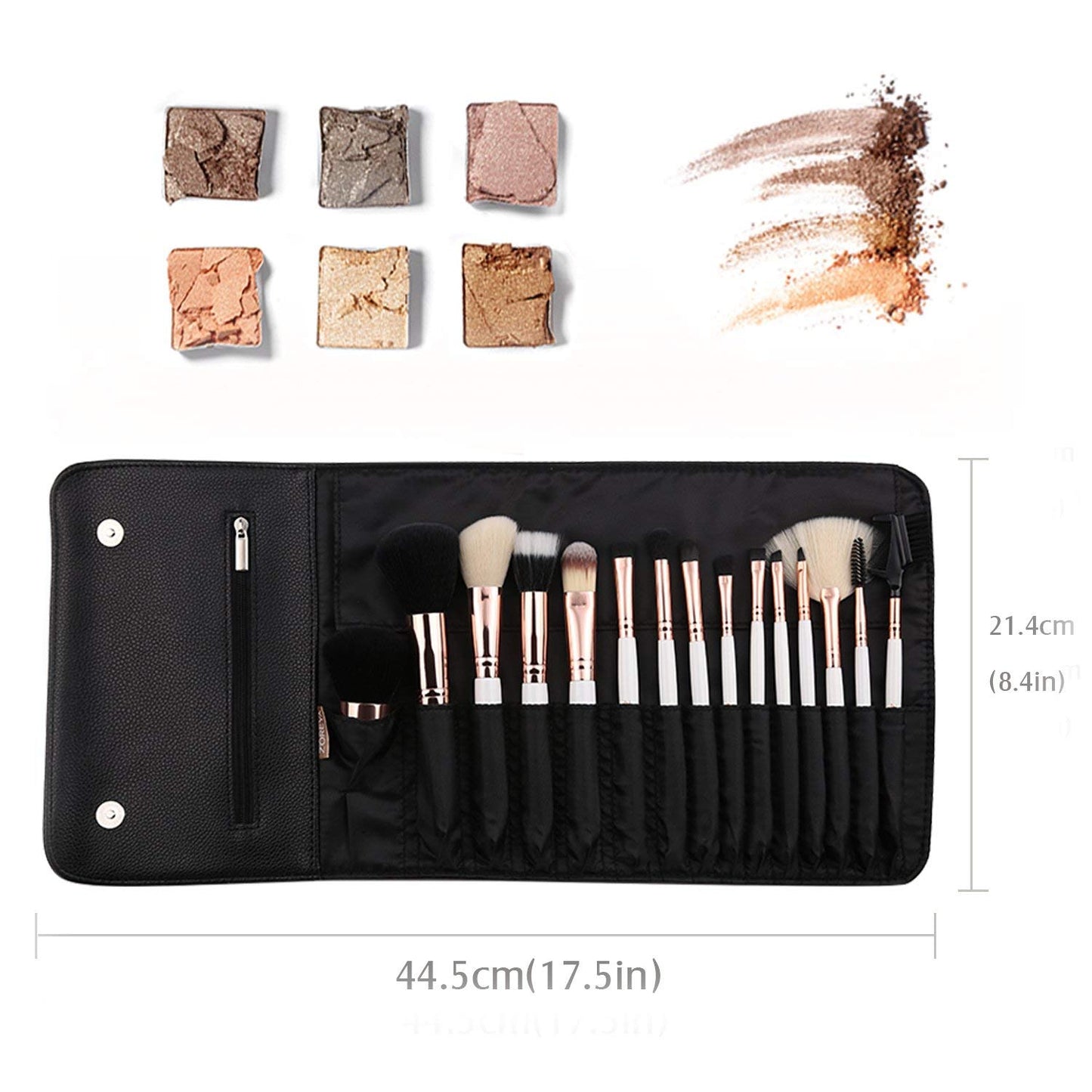 Z'OREYA Makeup Brushes Set,15pcs Rose Gold Luxury and Fashion Makeup Brushes,Professional Premium Synthetic Foundation Powder Concealers Eye Shadows