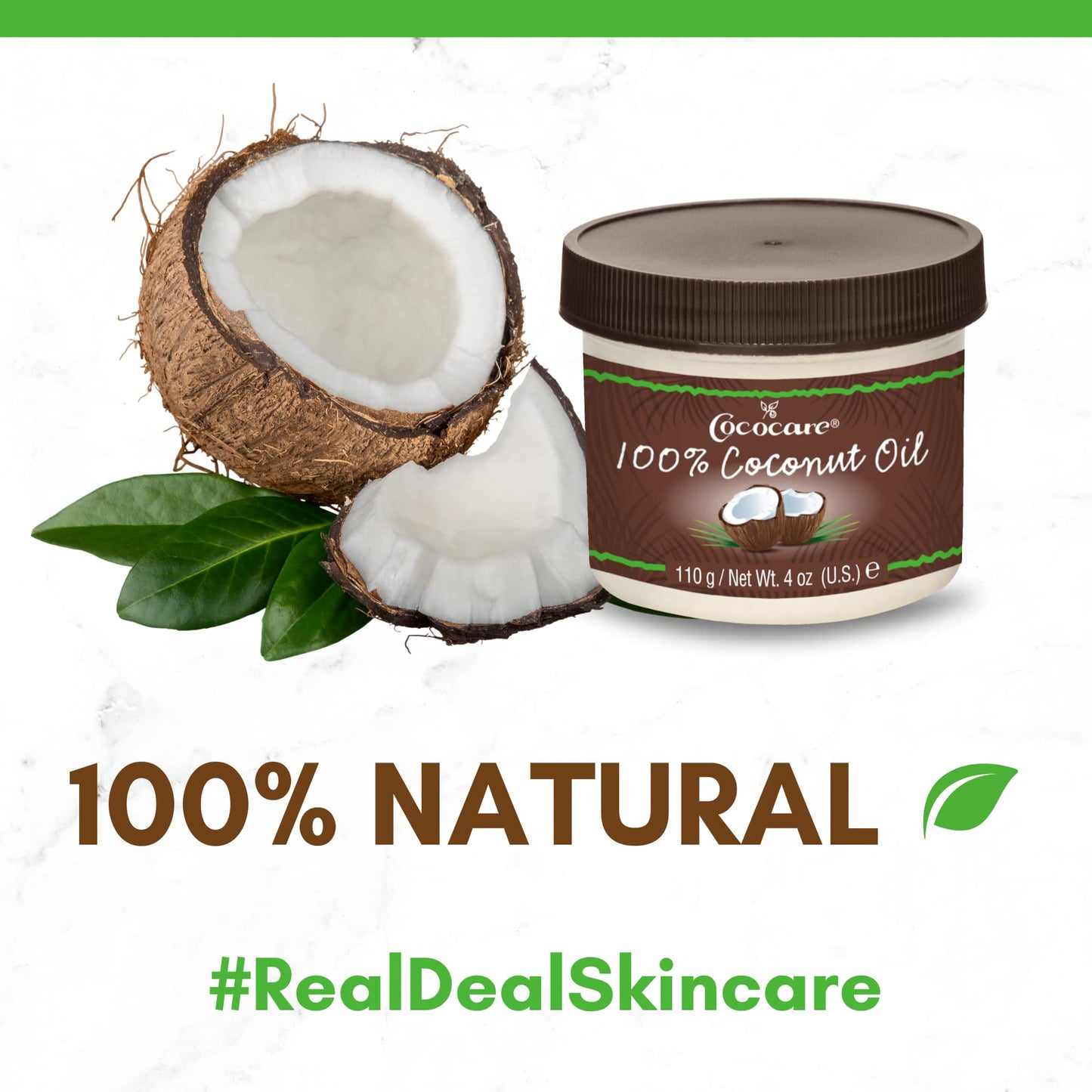 Cococare 100% Pure Coconut Oil for Skin, Hair, Face and Body - Plant-Based Daily Moisture Support, Easy to Scoop or Pour for Everyday Use, Use for Dry