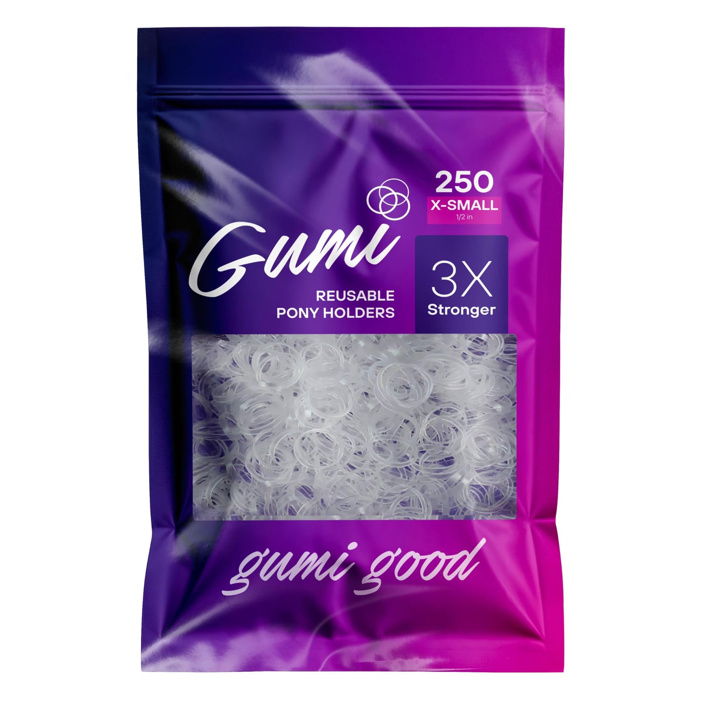 Gumi good Clear Elastics 1/2 inch Hair Band Extra Small for Thick or Thin Hair Beauty and Personal Care Gumi good Default Title