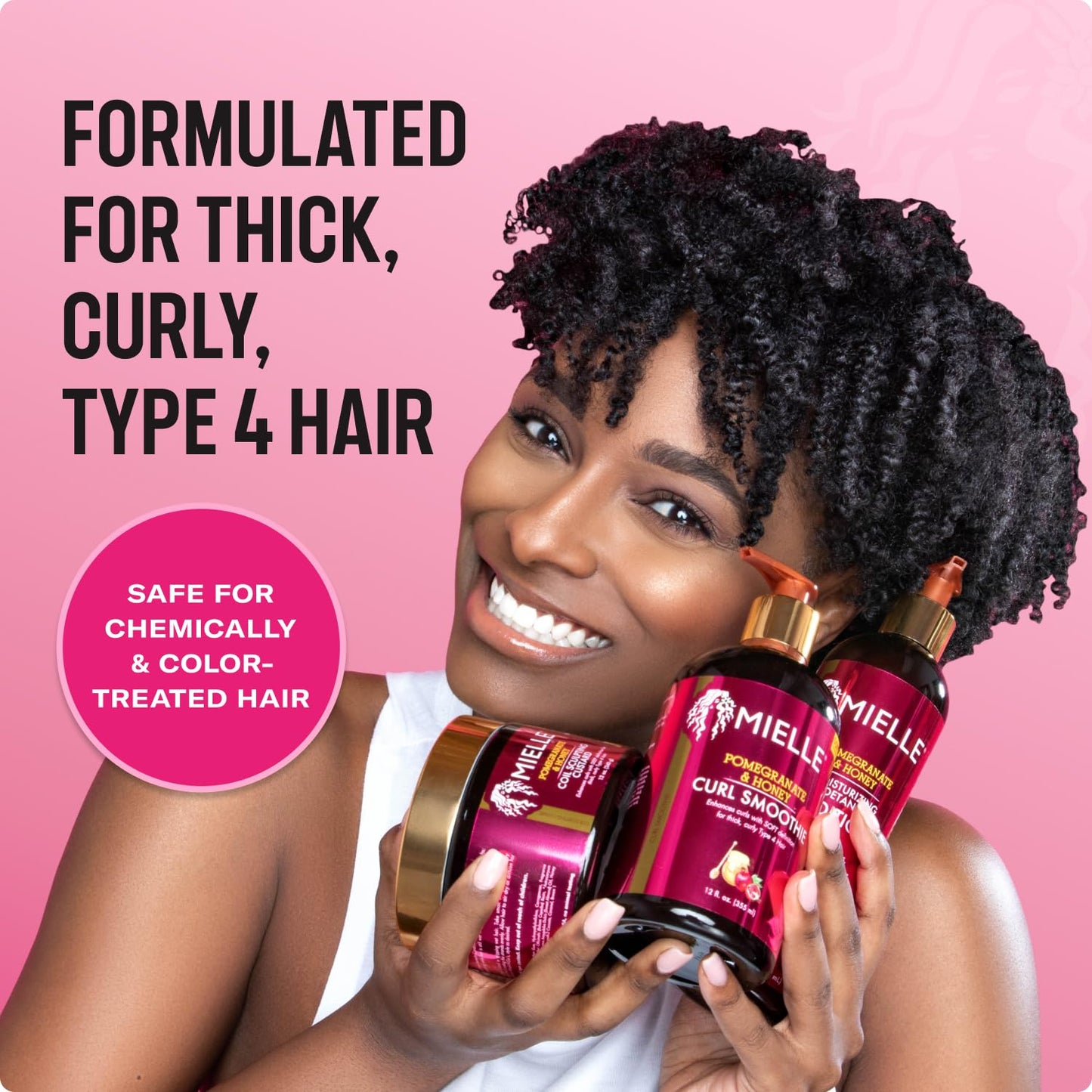Mielle Organics Pomegranate & Honey Detangling Conditioner for Curly Hair - Deep Moisturizing Conditioner to Help Strengthen Strands, Prevents