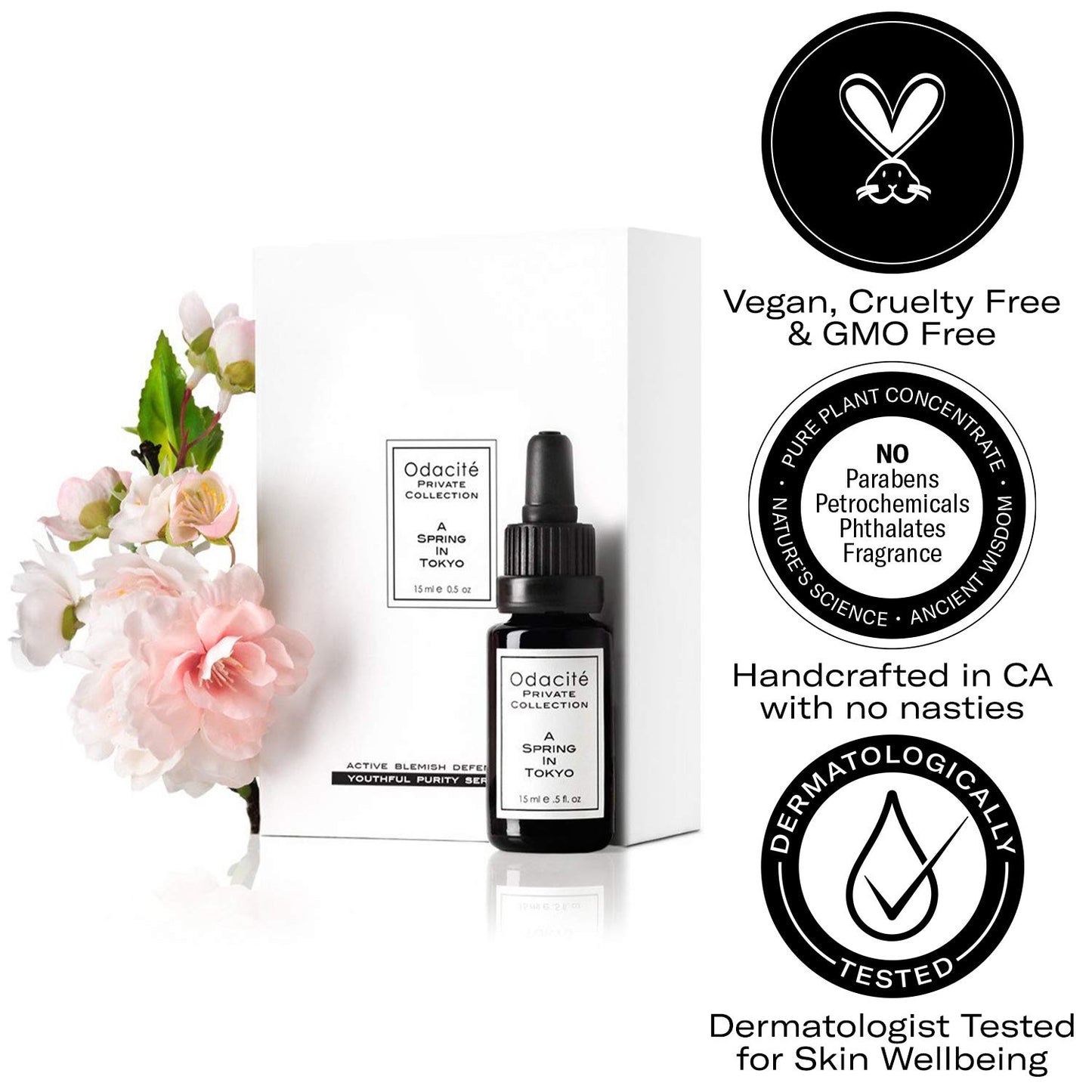 Odacité Private Collection, A Spring In Tokyo - Anti-Aging & Purifying Face Serum for Blemish & Acne Prone Skin - Moisturizing Facial Serum