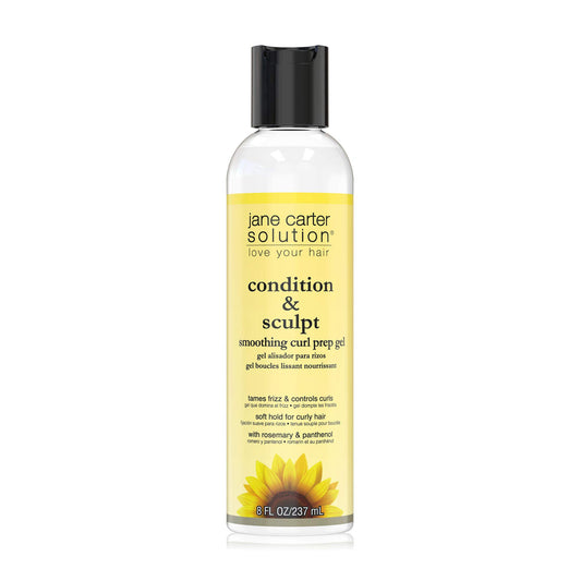 JANE CARTER SOLUTION Condition & Sculpt Smoothing Curl Prep Gel (8oz) - Soft Hold, Smoothing, Moisturizing