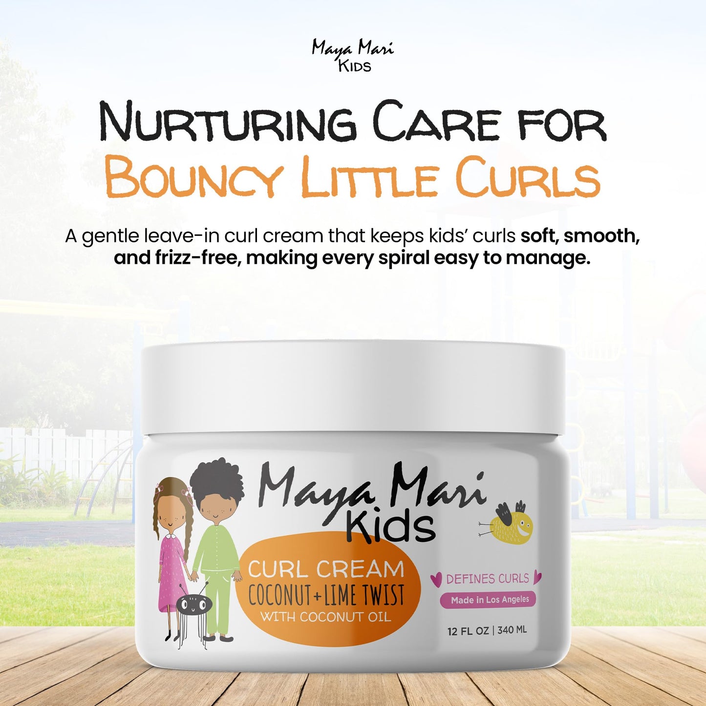 MAYA MARI - Kids Curl Cream With Coconut Oil, Curly Hair Cream, Coconut and Lime Twist, 12 oz