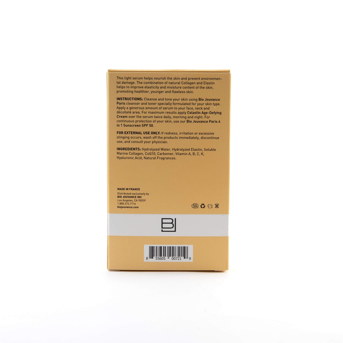 Bio Jouvance - Colastin Age Defying Serum 1oz / 30ml - Professional Eye & Face Hydrating Cream | Facial Skin Care Treatment | Made in France