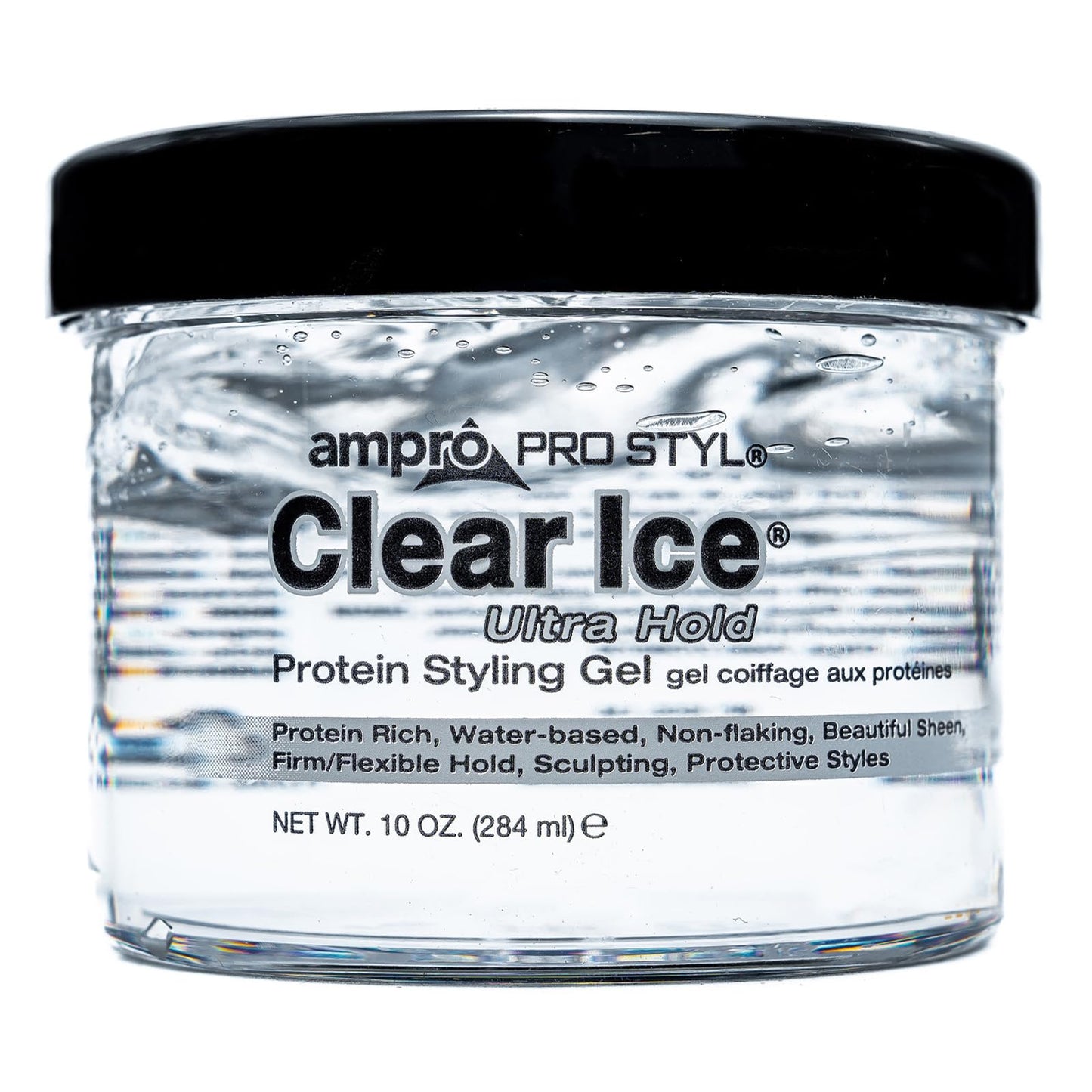 AmPro Pro Styl Clear Ice Styling Gel - Protects and Strengthens Your Strands - Non-Flaking, Alcohol Free, Vegan Formula - Flexible, Touchable Hold