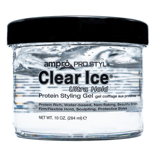 AmPro Pro Styl Clear Ice Styling Gel - Protects and Strengthens Your Strands - Non-Flaking, Alcohol Free, Vegan Formula - Flexible, Touchable Hold