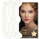 Glitter Freckles, Holographic Face and Body Glitter Tattoo Sparkle for Women Gold Glow Cosmetic Star Makeup Accessories for Festival Rave (12pcs Gold)