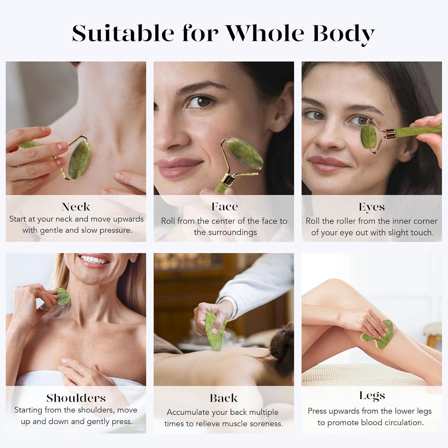 BAIMEI IcyMe Gua Sha & Jade Roller Facial Tools Face Roller and Gua Sha Set for Puffiness and Redness Reducing Skin Care Routine, Self Care Gift