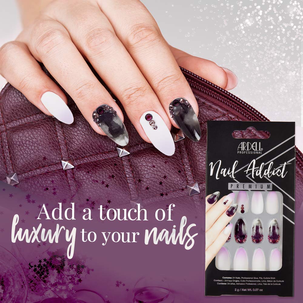 Ardell Nail Addict Premium Artificial Nail Set, Marble Purple Ombré Beauty & Personal Care Ardell