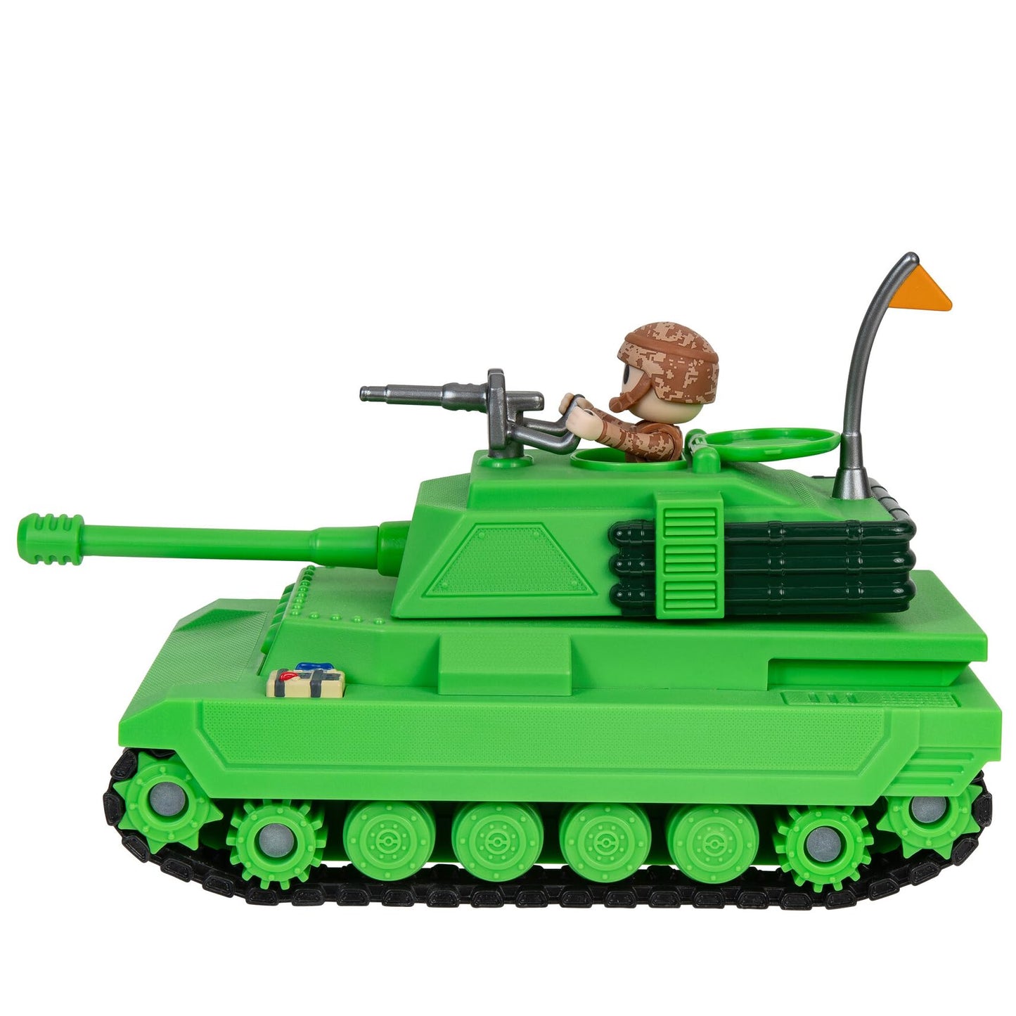 DevSeries Brookhaven Feature Tank - 7.5-Inch Vehicle with Lights, Working Treads, Ejecting Turret, 2.75-Inch Figure, and Exclusive Virtual Item Code