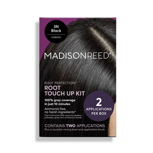 Madison Reed Root Perfection Root Touch Up Kit with Bonus Hyrdating Hair Mask - 3N Corato Black, 2 Permanent Applications, 100% Gray Coverage in 10