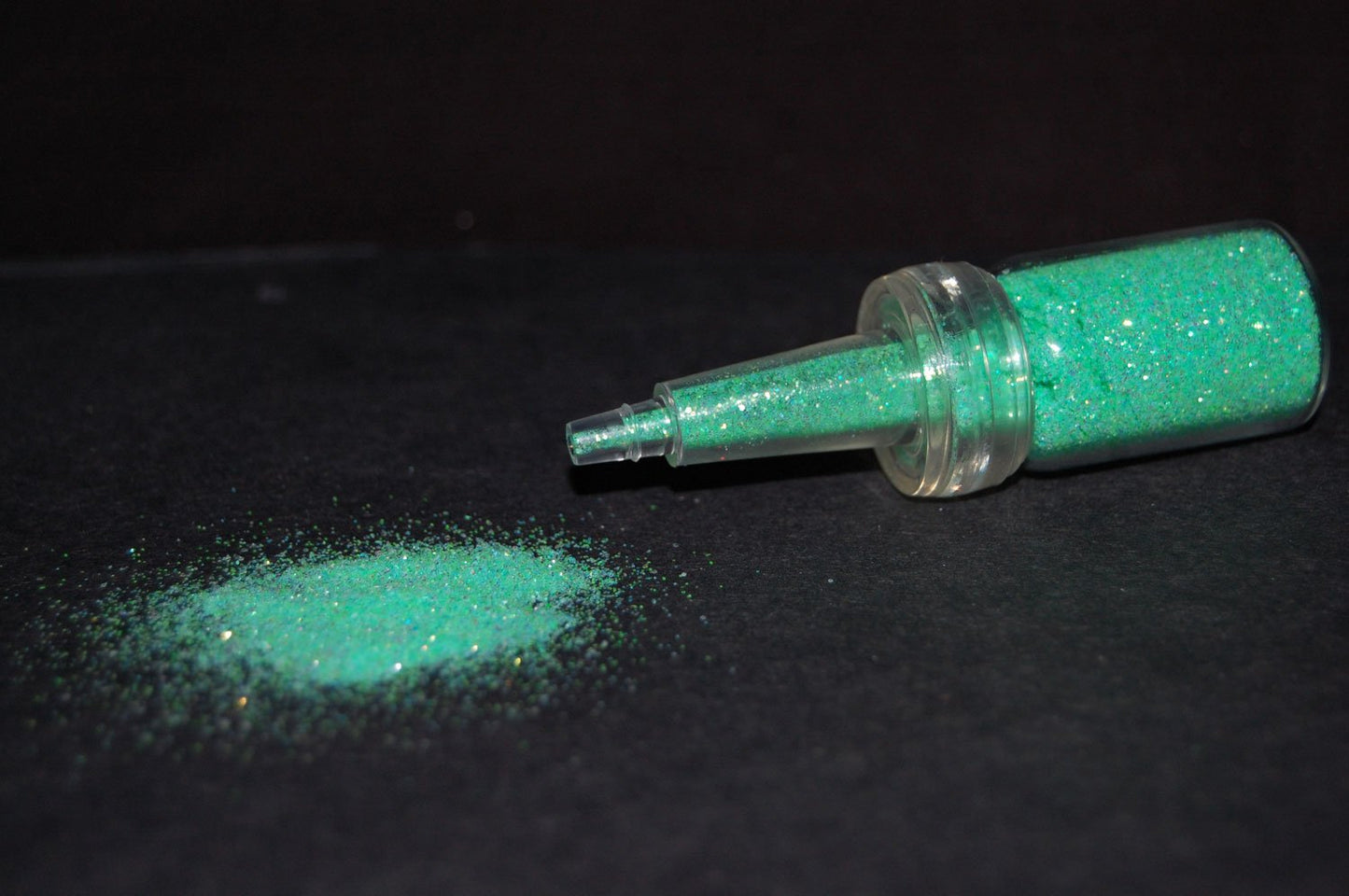 UV Blacklight Reactive Cosmetic Face & Body Glitter Powder (10 Gram Jars) (UV Shamrock Green)