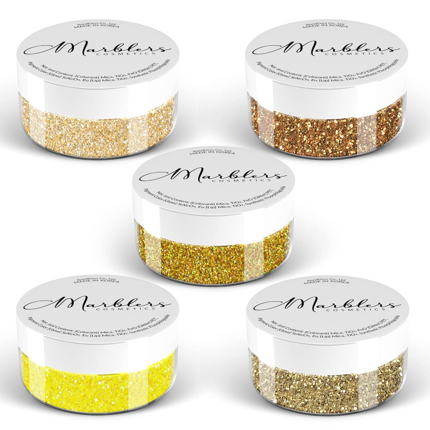 MARBLERS Cosmetic Grade Fine Glitter 5-Pack [Pink Vibe] 0.90oz (25g) | Non-Toxic | Vegan | Cruelty-Free | Eyeshadow, Nail Polish, Nail Art | Festival