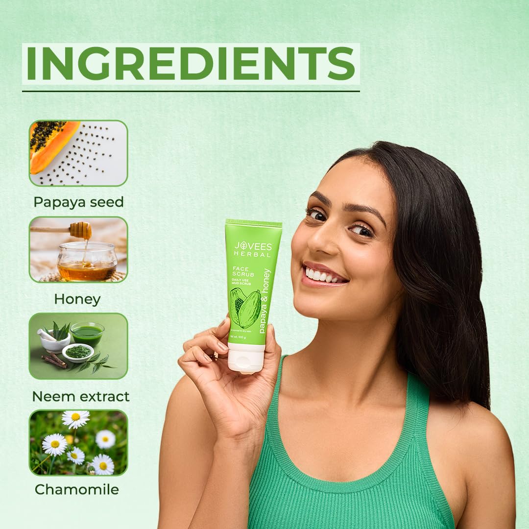 Jovees Facial Scrub - Papaya & Honey - 100gms
