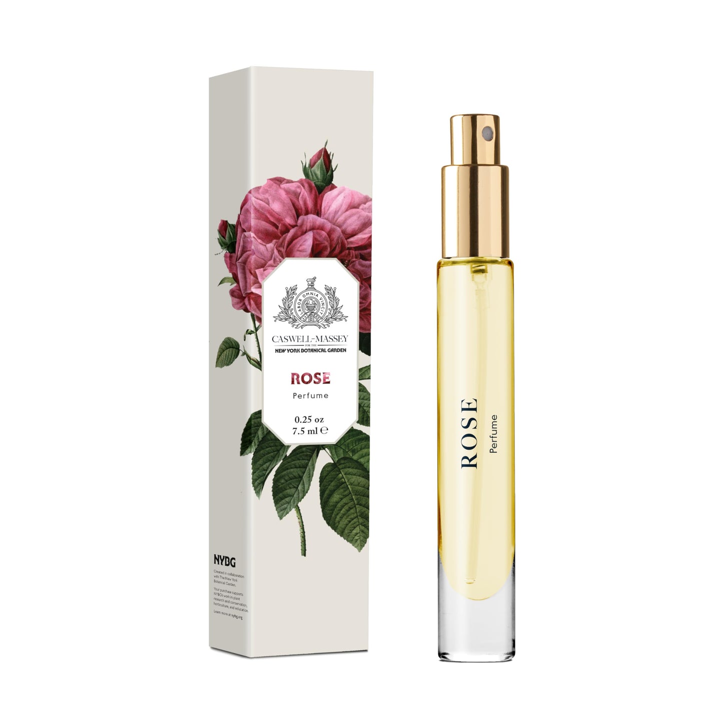 Caswell-Massey Rose Perfume Spray, Classic Floral for Women with Wild Fig, Currant, and Rose, Made in USA, 0.25 Oz